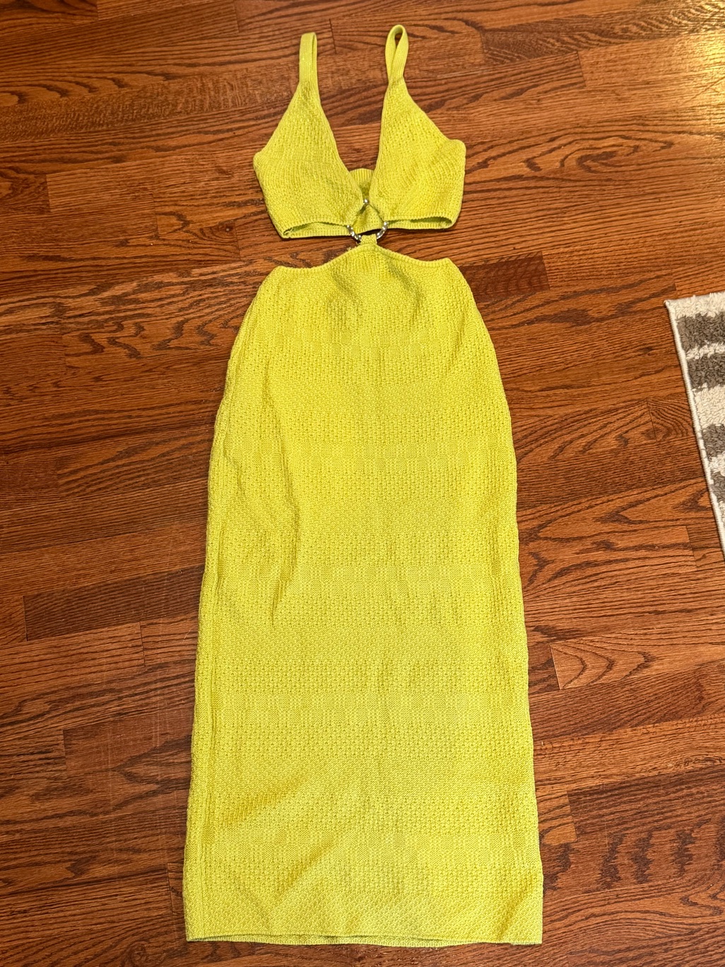 Lime Cutout Knit Maxi Dress - Zara